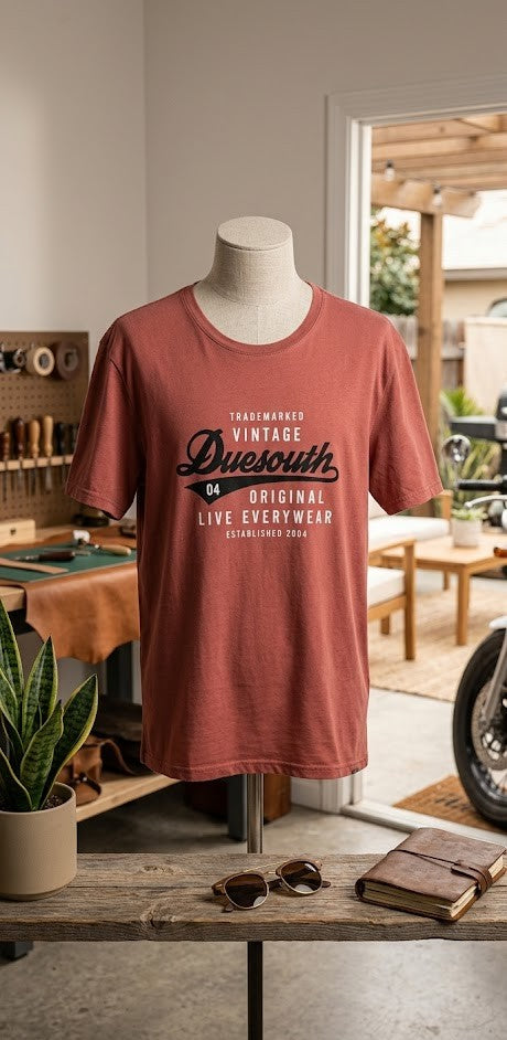 Duesouth Men’s Vintage Graphic Tee – Rose Rust