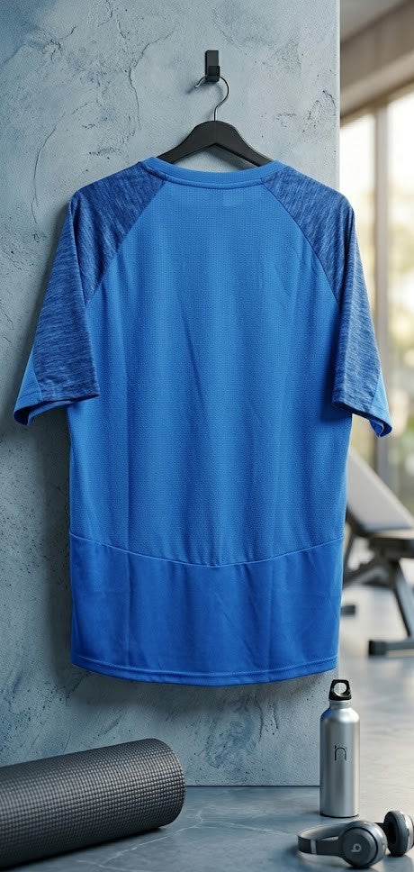 Maxed Men's Performance Raglan Tee – Royal Blue (Size Large)