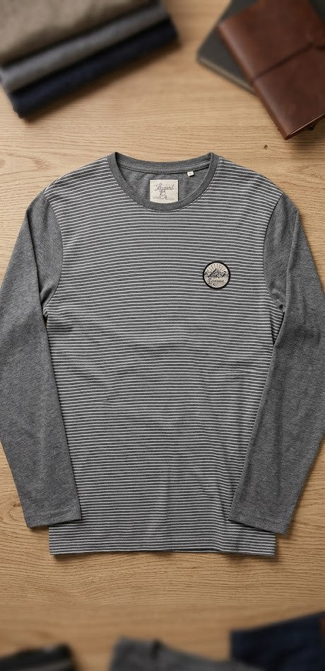 Lizzard Co. Men’s "Summit" Striped Long Sleeve Tee – Custom Made