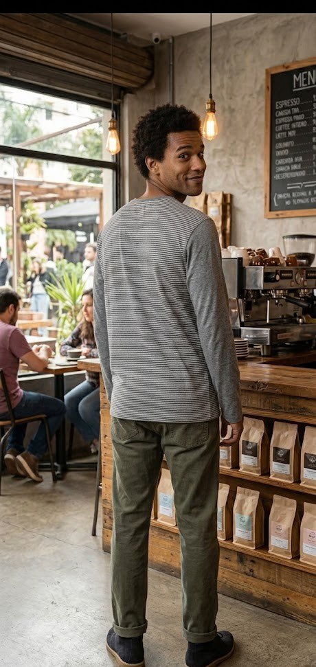 Lizzard Co. Men’s "Summit" Striped Long Sleeve Tee – Custom Made