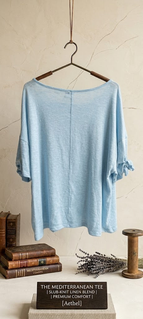 The Mediterranean Tee | Slub-Knit Linen Blend