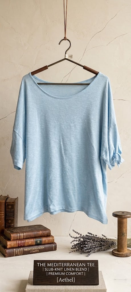 The Mediterranean Tee | Slub-Knit Linen Blend