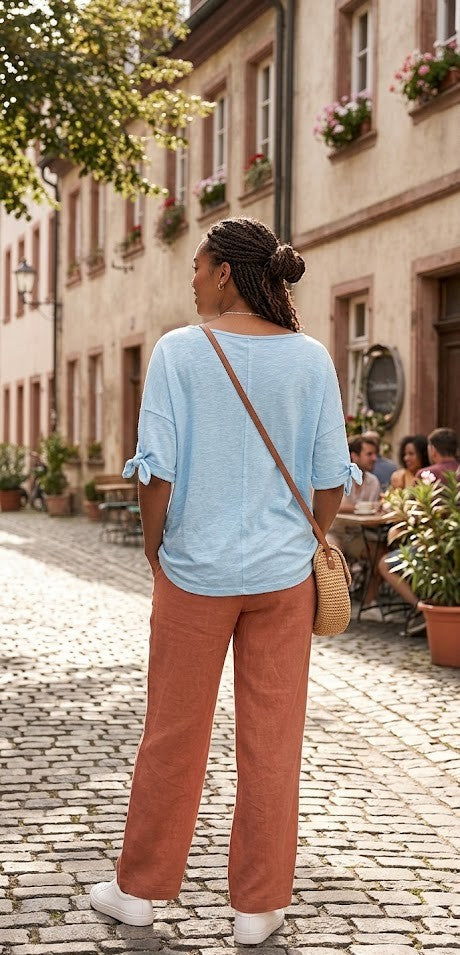 The Mediterranean Tee | Slub-Knit Linen Blend