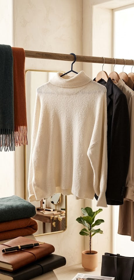 Foschini Women's Soft-Touch Oversized Turtleneck Jersey – Off-White