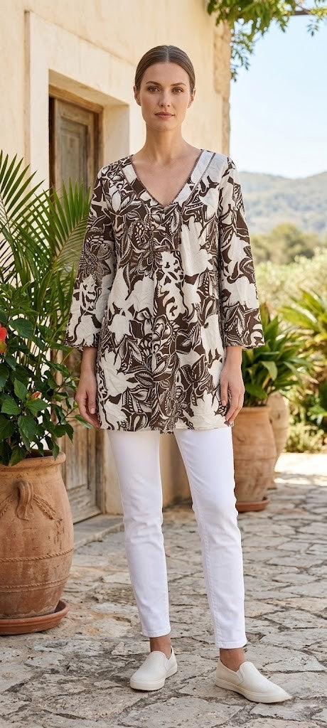 Woolworths Modern Botanical Print Tunic – Size 24