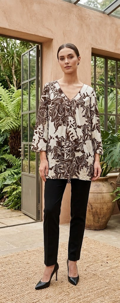 Woolworths Modern Botanical Print Tunic – Size 24