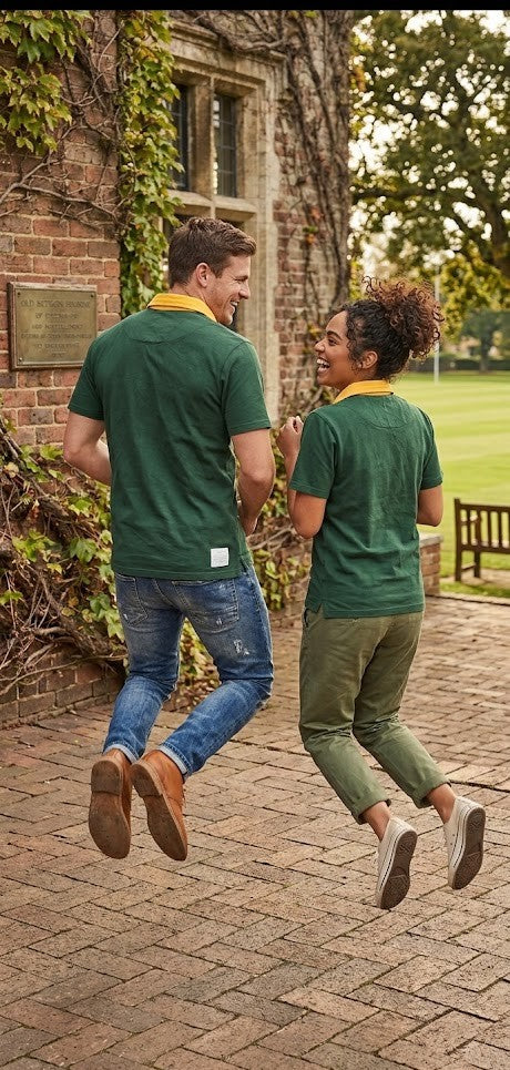 Vintage-Style Old School Springbok-Inspired Rugby Shirt - Size Medium, 100% Cotton, Good Condition