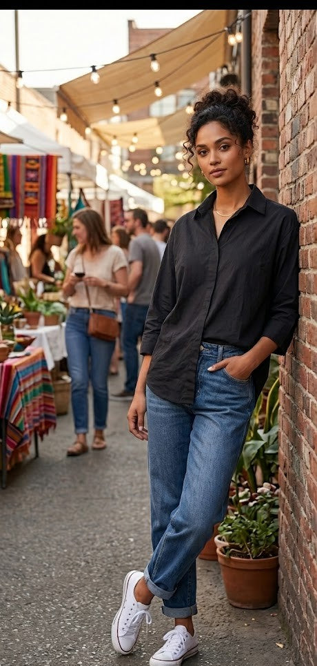 Mr Price Classic Black 3/4 Sleeve Blouse – Size XL