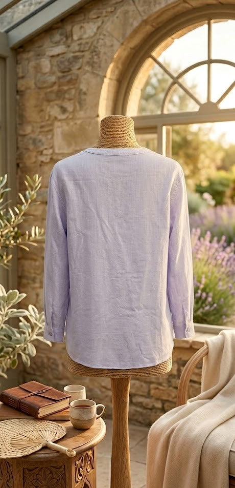 Elevate Your Every Day with the Timeless Lavender Cotton Linen Blouse