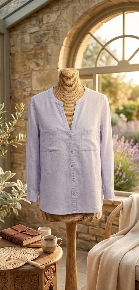 Elevate Your Every Day with the Timeless Lavender Cotton Linen Blouse