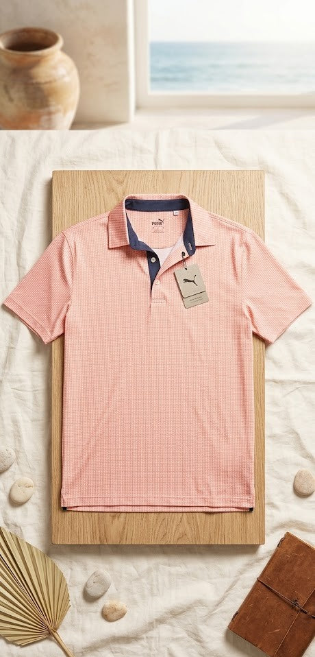 Puma Men's Patterned Polo – Size Large
