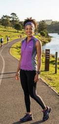 First Ascent Ladies sleeveless Cycling Jersey – Purple/Grey (Medium)