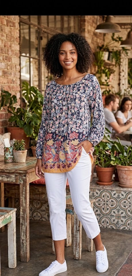 Woolworths Floral Boho Long-Sleeve Viscose Blouse - Size Large