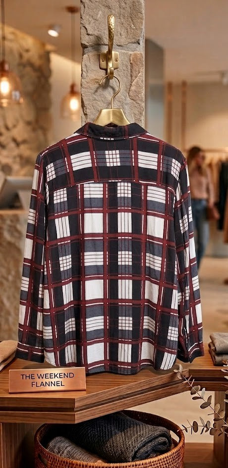 Donatella Classic Plaid Button-Down Blouse | Size 26
