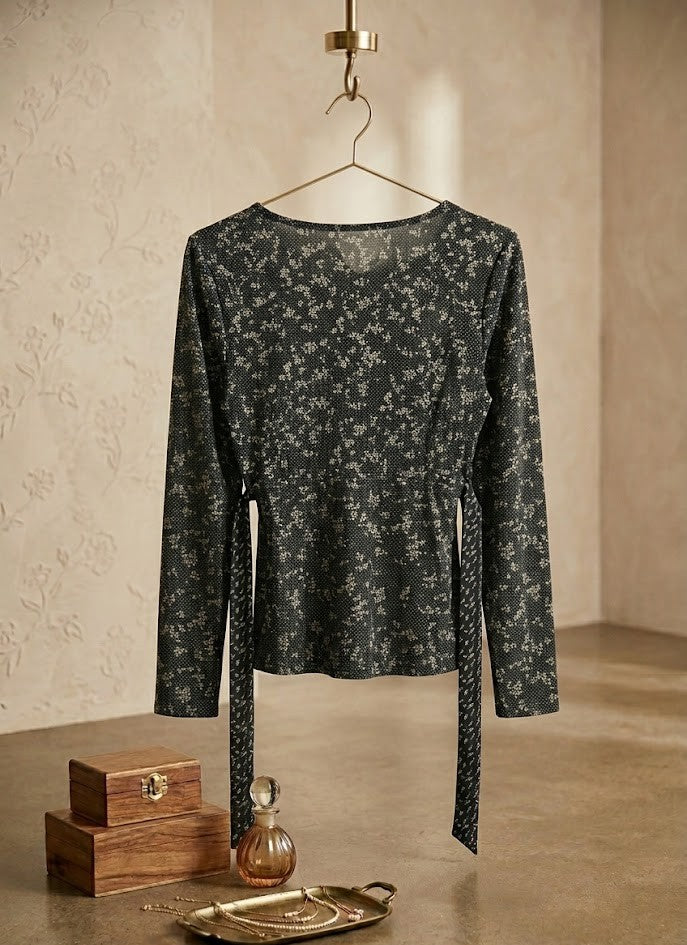 Milady's Elegant Floral Blouse