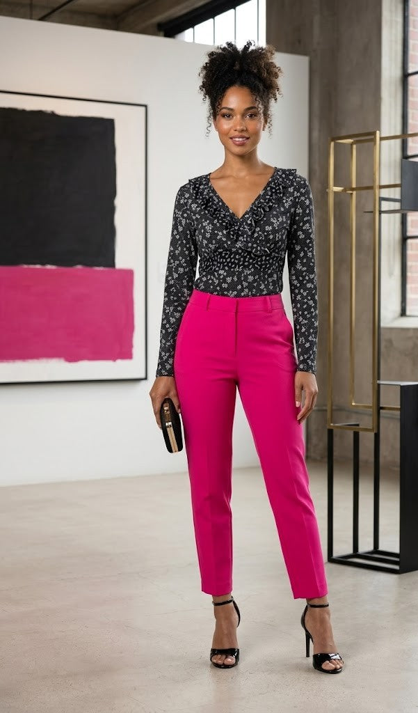 Milady's Elegant Floral Blouse