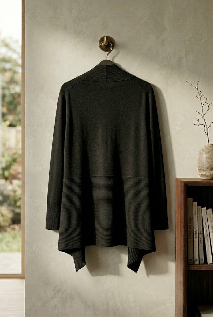Zara Open-Front Ribbed Cardigan