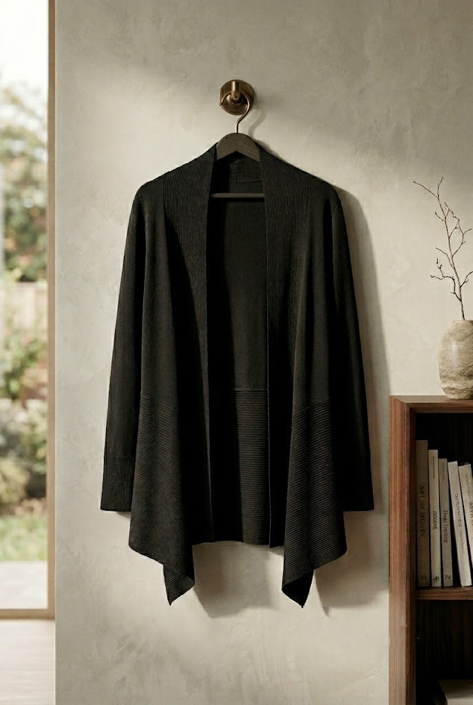 Zara Open-Front Ribbed Cardigan