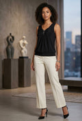 Elegant Embellished Black Sleeveless Blouse