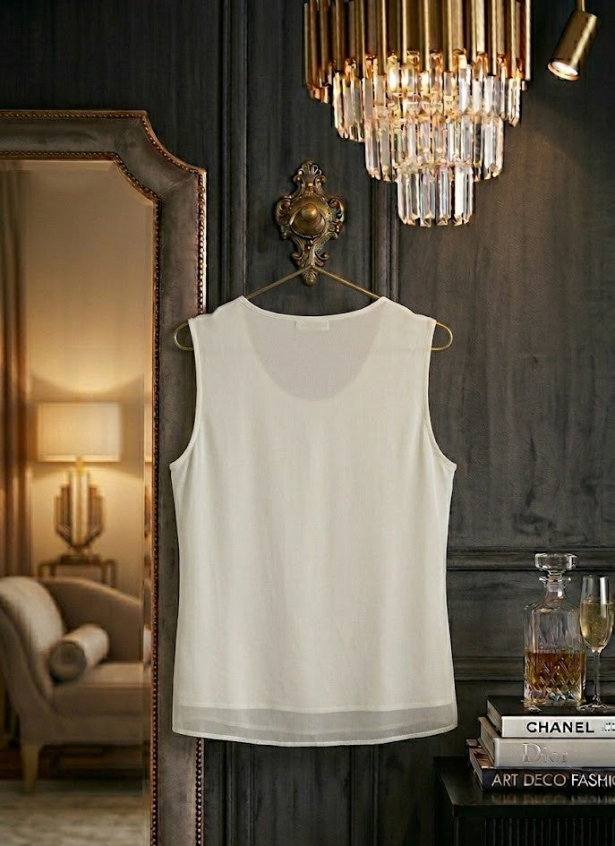 Elegant Embellished Sleeveless Blouse