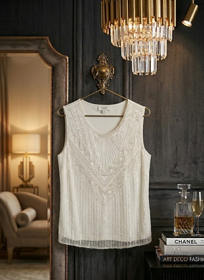 Elegant Embellished Sleeveless Blouse