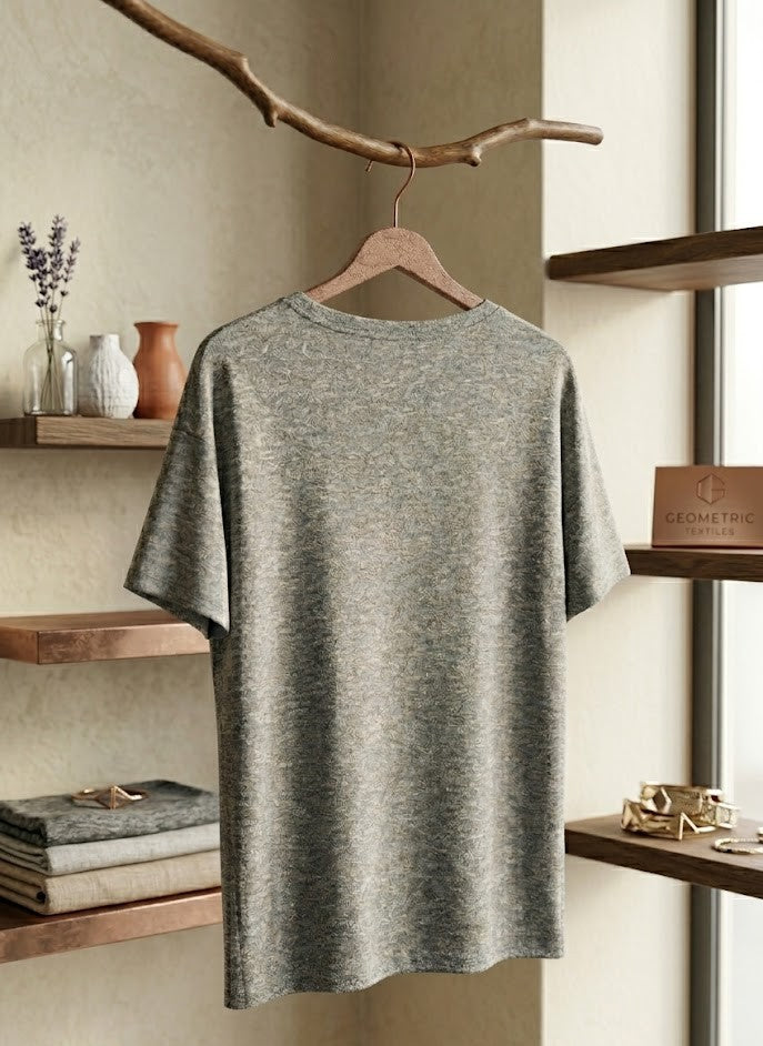 Chic Grey Embellished Casual Tee