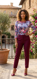 Romelisa Floral & Animal Print 3/4 Sleeve Top