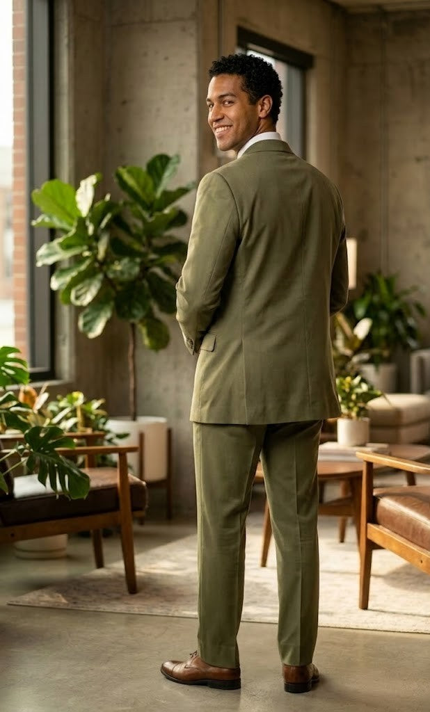 Jean Pierre Classic Olive Green Tailored Suit