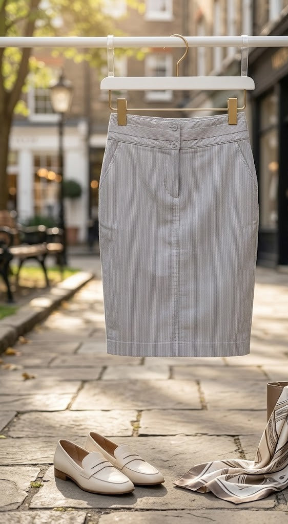 Truworths Classic Pinstripe Cotton-Blend Pencil Skirt