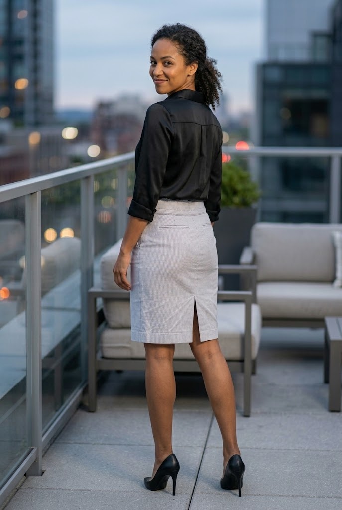 Truworths Classic Pinstripe Cotton-Blend Pencil Skirt
