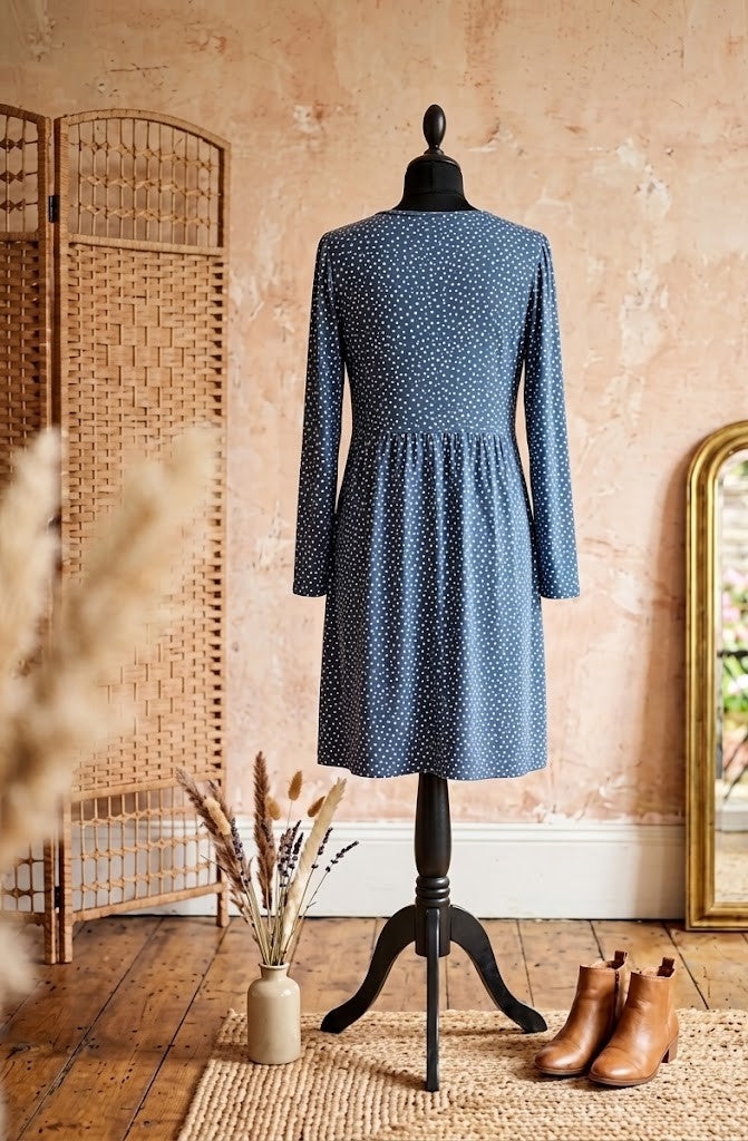 Chic Polka Dot Long-Sleeve Dress
