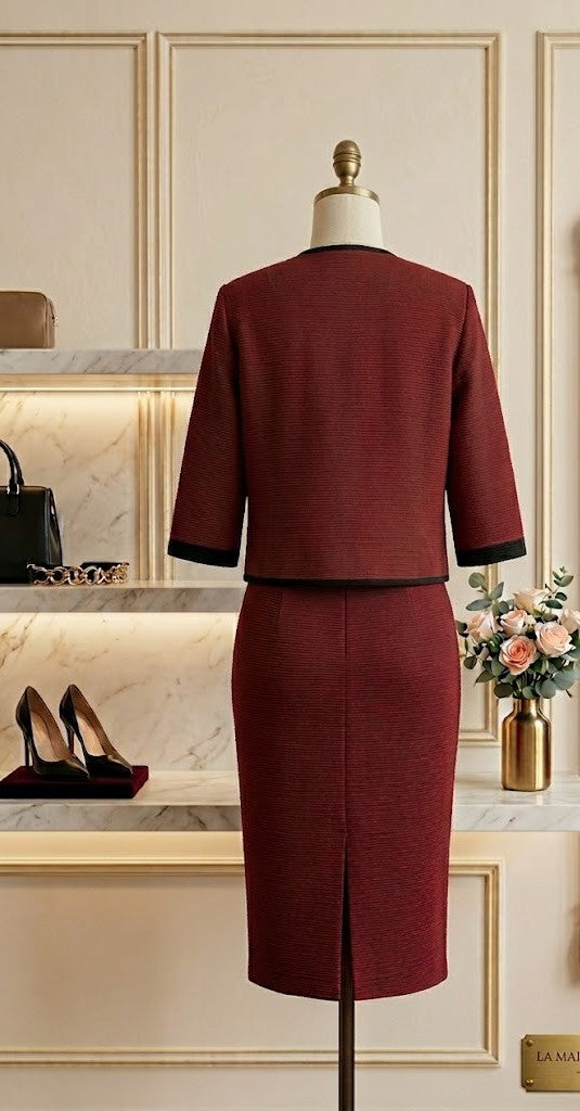 Sophisticated Maroon Tailored Set