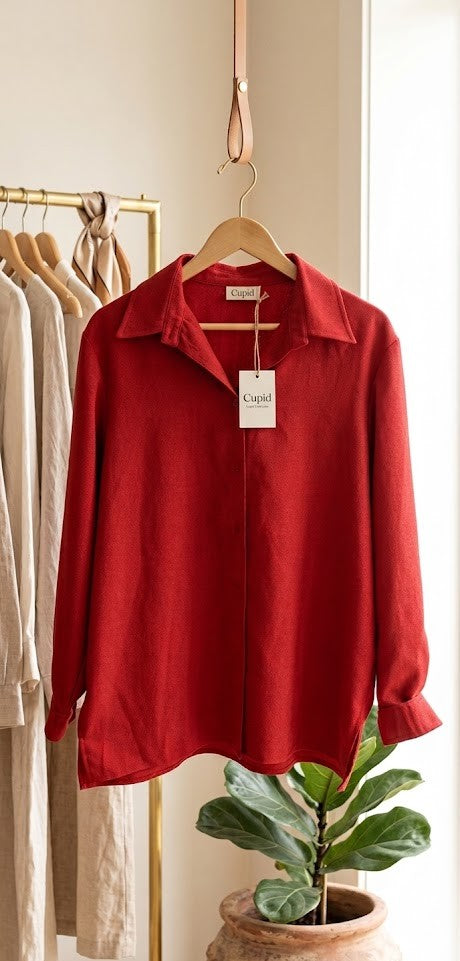Cupid Classic Button-Down Blouse - Size 40 (Excellent Condition)