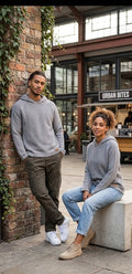 OBR Jeans Unisex Hooded Knit Top – Grey, Size Medium, Excellent Condition