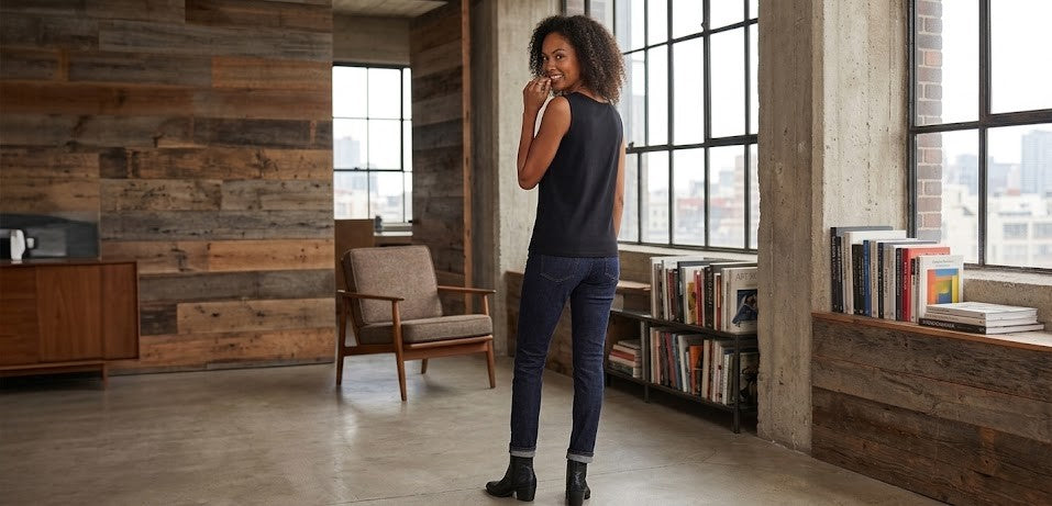 Classic Black Sleeveless Blouse with Delicate Neckline