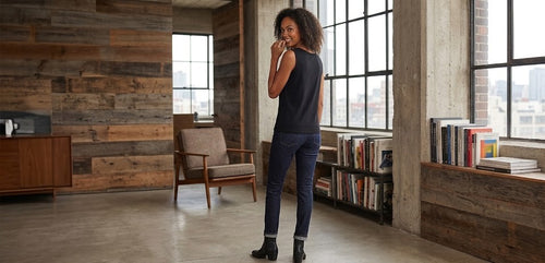 Classic Black Sleeveless Blouse with Delicate Neckline