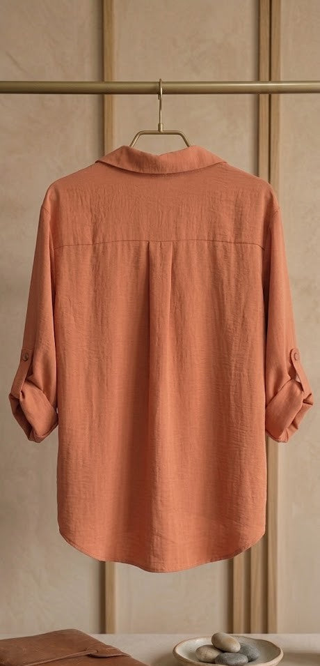 Kelso Women's Rust Button-Down Blouse