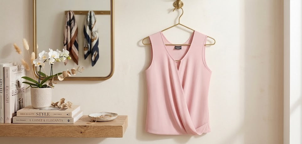 Massumi Elegant Pink Sleeveless Wrap