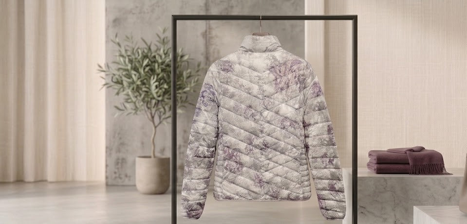 K-Way Quilted Floral Print Puffer Jacket