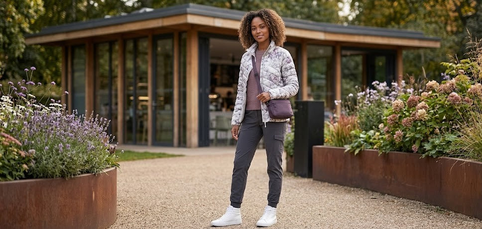 K-Way Quilted Floral Print Puffer Jacket