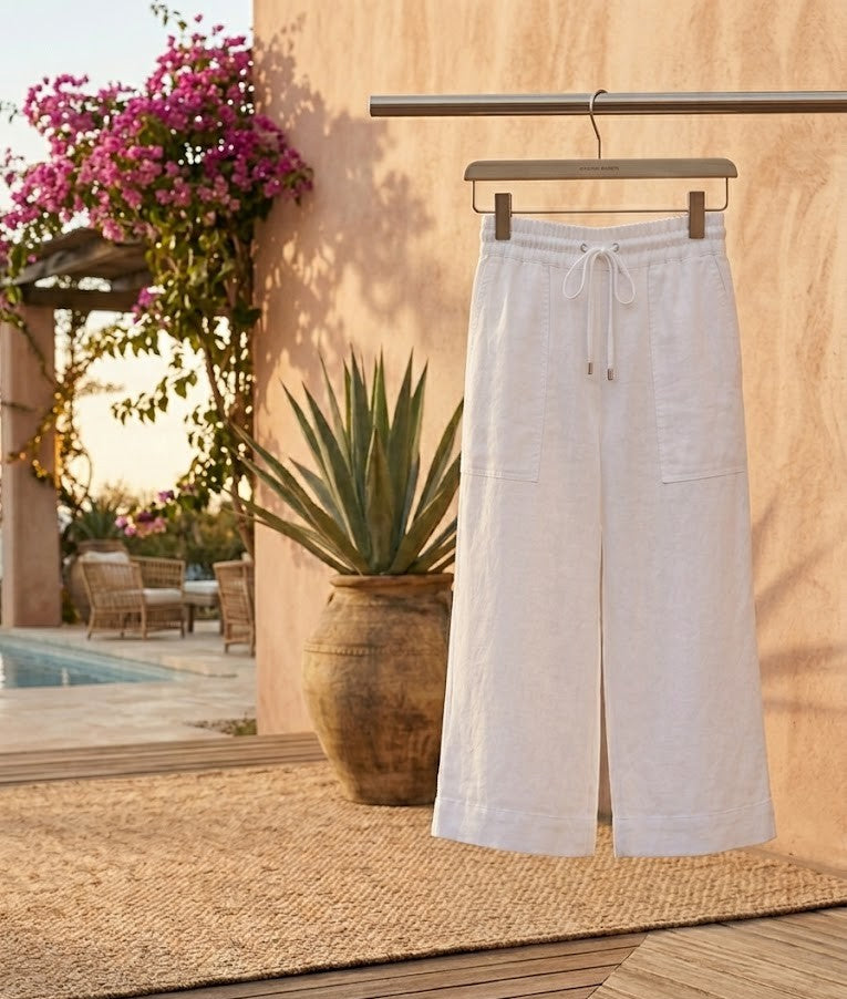 Milady's  White Cotton Capri Pants