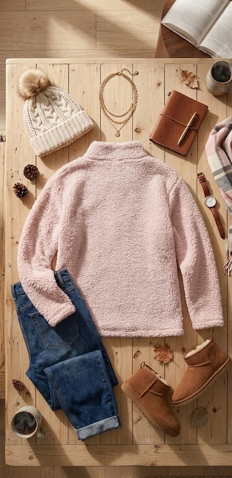 Be Fabulous Cozy Sherpa Pullover – Ladies Size XXL – Soft Plush Winter Top