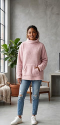 Be Fabulous Cozy Sherpa Pullover – Ladies Size XXL – Soft Plush Winter Top