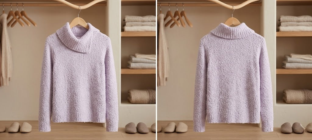 Kelso Cowl Neck Knit Jersey - Lilac (Size Large)