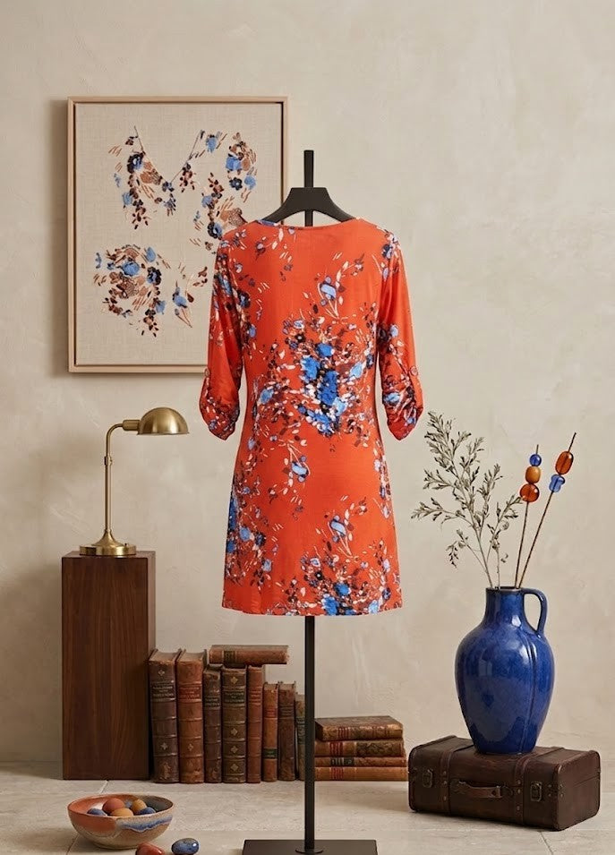 Floral Print V-Neck Dress