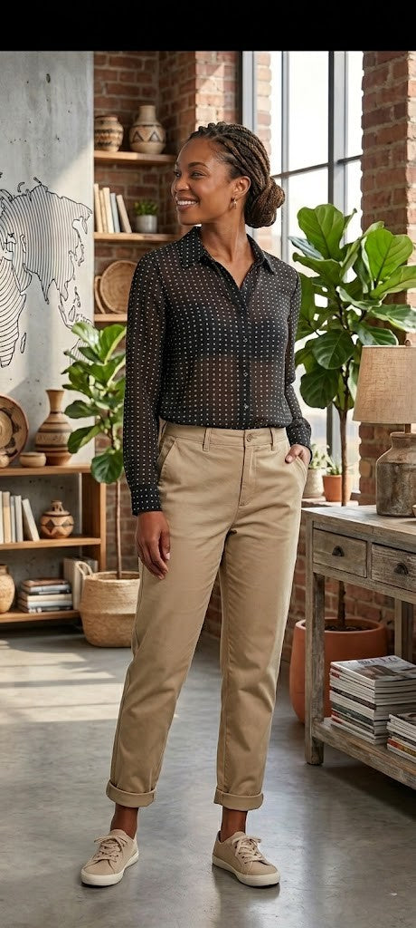 Image Brand Black Sheer Polka Dot Blouse - Size 32