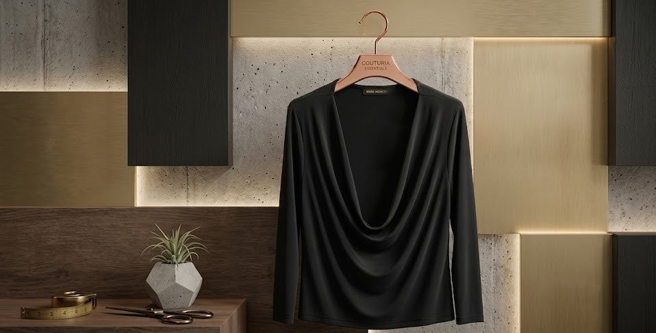 Foschini Classic Black Long Sleeve Top - Size 14