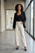 Classic Cream Cotton-Blend Trouser