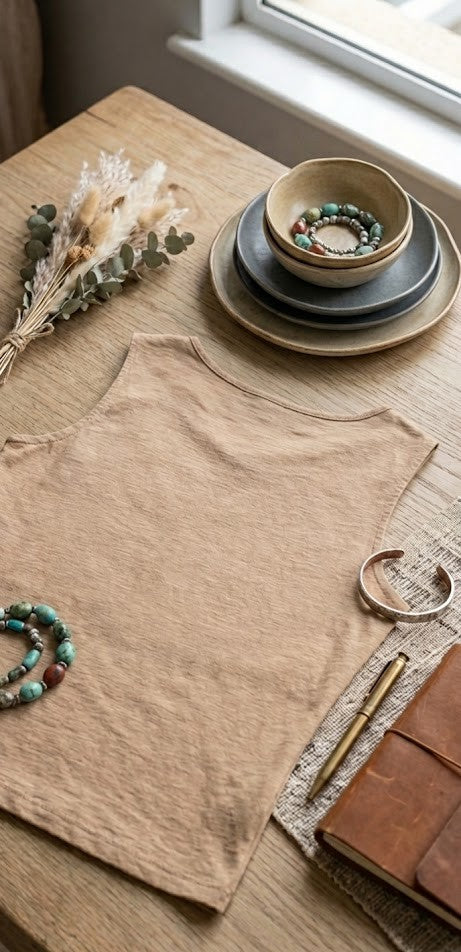 Woolworths Earthy Beige Embroidered Tank Top