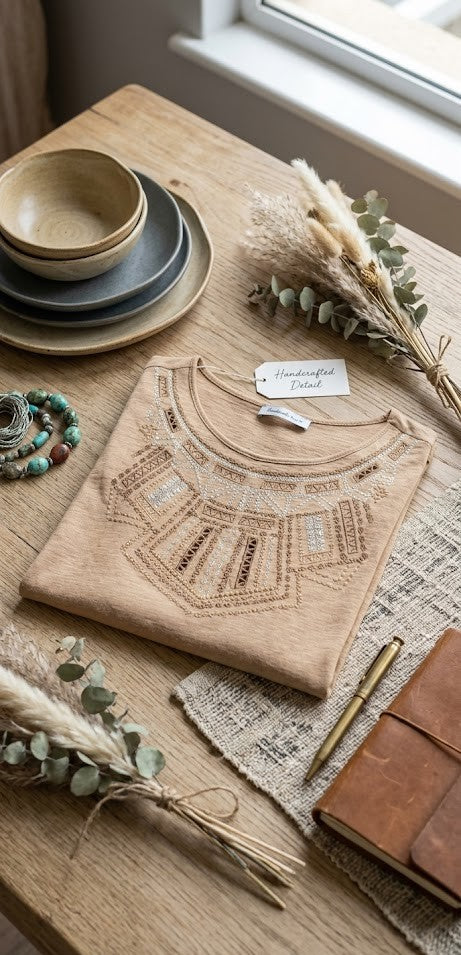 Woolworths Earthy Beige Embroidered Tank Top